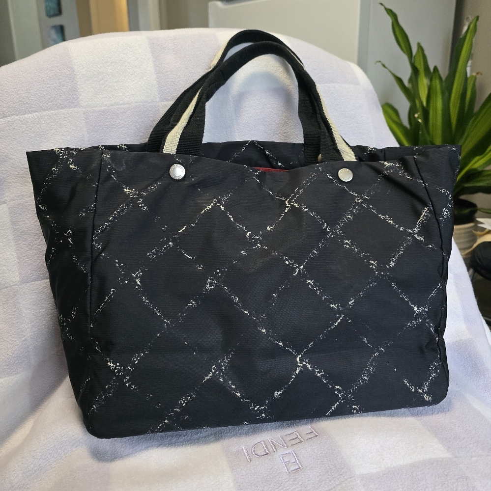 Authentic Chanel cloth Black Tote Bag